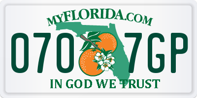 FL license plate 0707GP