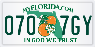FL license plate 0707GY
