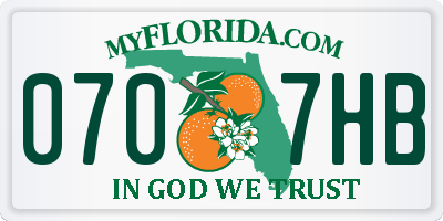 FL license plate 0707HB