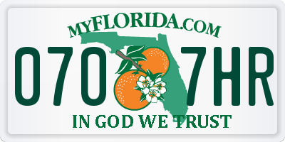 FL license plate 0707HR