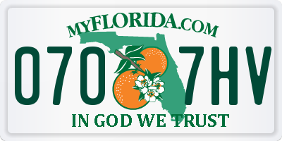 FL license plate 0707HV