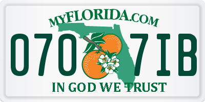FL license plate 0707IB