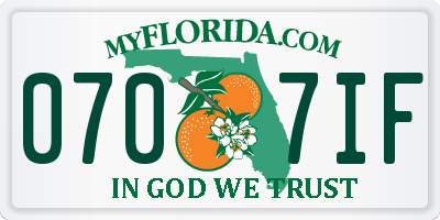 FL license plate 0707IF