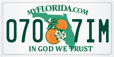 FL license plate 0707IM