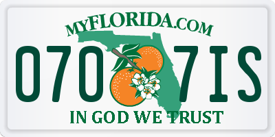 FL license plate 0707IS