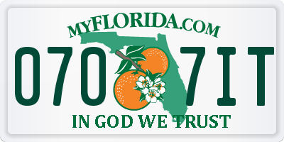FL license plate 0707IT