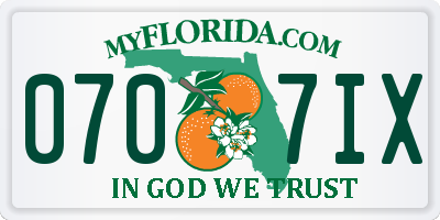 FL license plate 0707IX