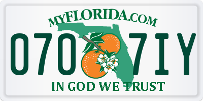FL license plate 0707IY