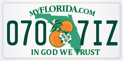 FL license plate 0707IZ