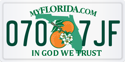 FL license plate 0707JF