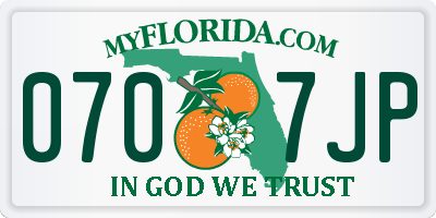 FL license plate 0707JP
