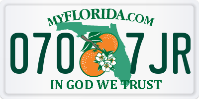 FL license plate 0707JR
