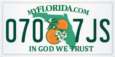 FL license plate 0707JS