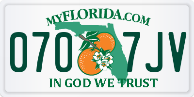 FL license plate 0707JV