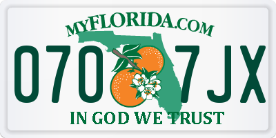FL license plate 0707JX