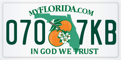 FL license plate 0707KB