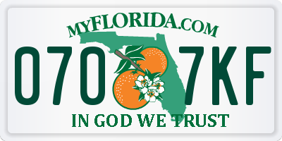 FL license plate 0707KF