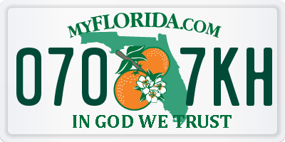 FL license plate 0707KH