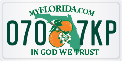 FL license plate 0707KP