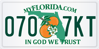 FL license plate 0707KT