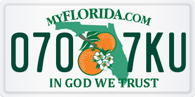 FL license plate 0707KU