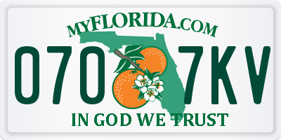 FL license plate 0707KV