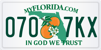 FL license plate 0707KX
