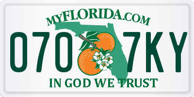 FL license plate 0707KY