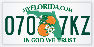 FL license plate 0707KZ