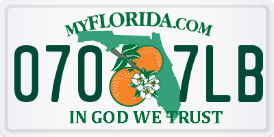 FL license plate 0707LB