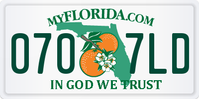 FL license plate 0707LD