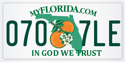 FL license plate 0707LE