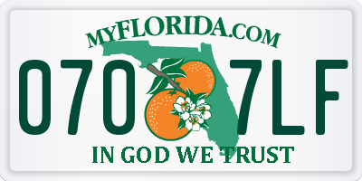 FL license plate 0707LF