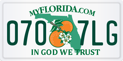 FL license plate 0707LG