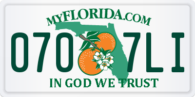 FL license plate 0707LI