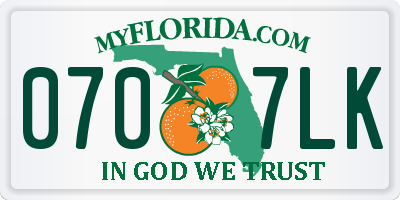 FL license plate 0707LK