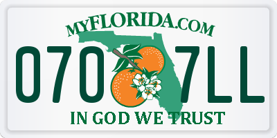 FL license plate 0707LL