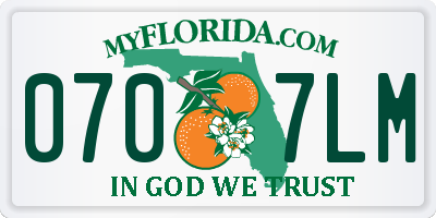 FL license plate 0707LM