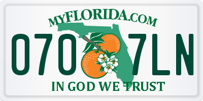 FL license plate 0707LN