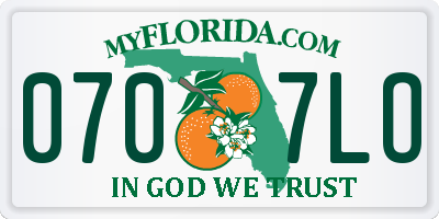 FL license plate 0707LO