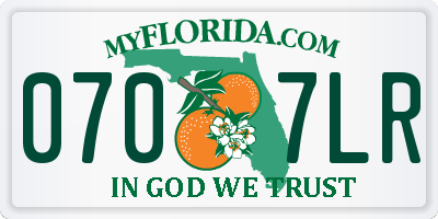 FL license plate 0707LR