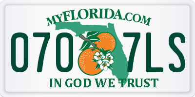 FL license plate 0707LS