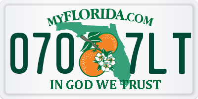 FL license plate 0707LT