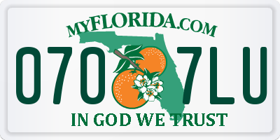 FL license plate 0707LU
