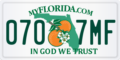 FL license plate 0707MF