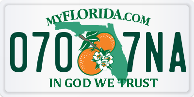 FL license plate 0707NA