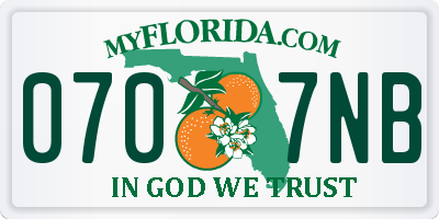 FL license plate 0707NB