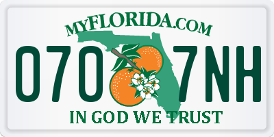 FL license plate 0707NH