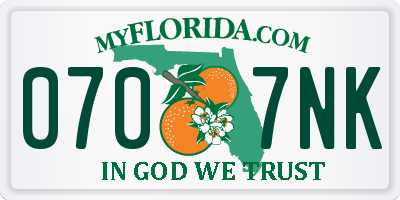 FL license plate 0707NK