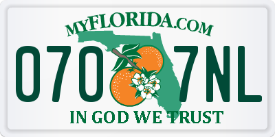 FL license plate 0707NL